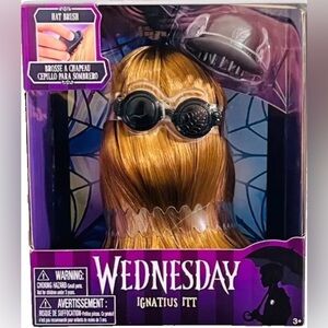 NIB Just Play - Wednesday IGNATIUS ITT Styling Head Hat Brush Toy Glasses MGM